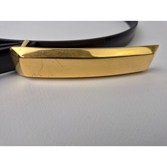Tom Ford Women\'s Gold Bar Black Patent Leather Belt Size 95 main image 4